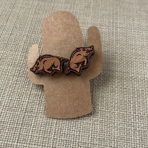 Adorable wooden Razorback earrings!